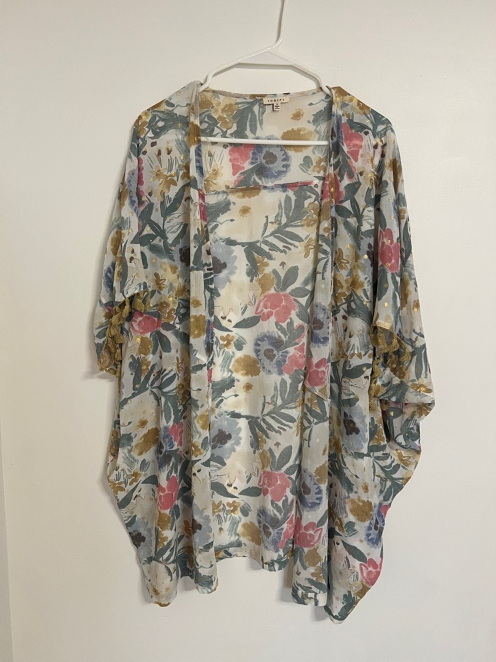 JODIFL Floral Sheer Kimono in Pink, Blue, Mustard